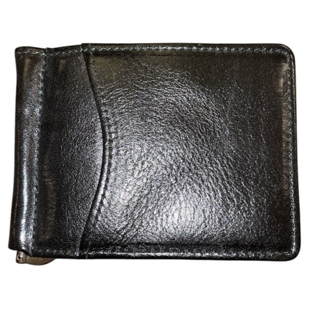 Brighton Men’s Black Leather Carnegie Money Clip Wallet NWT